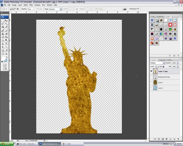 Creation of The golden Statue of Liberty: Step 2